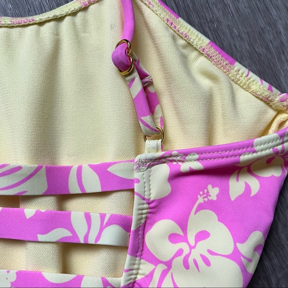 Vintage Hawaiian Flower Print One Piece Swimsuit - Picture 5 of 8